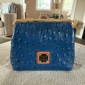Dooney and Bourke Ostrich Clutch in Navy